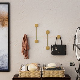 Wallity Dama-A Gancho de pared metálico dorado